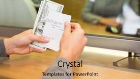  Presentation with saving - PPT layouts featuring cheque - people withdrawal saving and finance background and a coral colored foreground