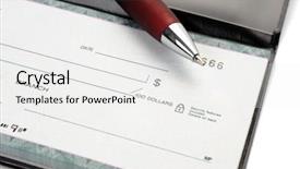  Presentation with business book - Presentation with cheque book with pen background and a white colored foreground