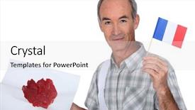  Presentation with butcher - Presentation enhanced with chequered flag - butcher showing french safe meat background and a  colored foreground