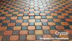  Presentation with pavement - Beautiful slide set featuring chequered flag - stone pavement pattern backdrop and a coral colored foreground