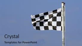  Presentation with checkered flag - Audience pleasing presentation theme consisting of chequered flag backdrop and a seafoam green colored foreground