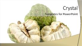  Presentation with fruit - Presentation theme having cherimoya fruit or custard apple background and a white colored foreground