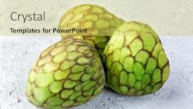  Presentation with grey - Amazing PPT theme having cherimoya-fruitson-a-grey-background backdrop and a yellow colored foreground