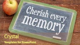  Presentation with barn wood - Colorful presentation design enhanced with cherish every memory - inspirational words backdrop and a tawny brown colored foreground
