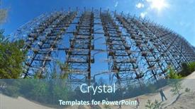  Presentation with radioactivity - Colorful PPT theme enhanced with chernobyl-2-duga-radar-russian backdrop and a ocean colored foreground