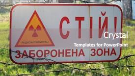  Presentation with chernobyl - Presentation design enhanced with chernobyl area lost city pripyat background and a coral colored foreground