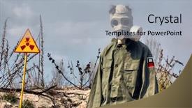  Presentation with chernobyl - Presentation design with chernobyl disaster - hdr nuclear tourist background and a light gray colored foreground