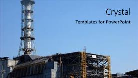  Presentation with chernobyl - Audience pleasing PPT theme consisting of chernobyl nuclear power plant kiev backdrop and a light blue colored foreground