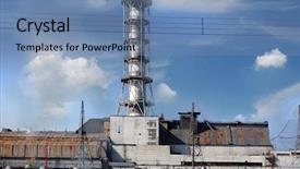  Presentation with chernobyl - Presentation theme featuring chernobyl nuclear power plant kiev background and a teal colored foreground