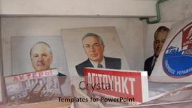  Presentation with propaganda - Theme featuring chernobyl-ukraine-april-25-2009 background and a coral colored foreground