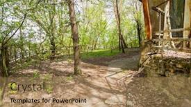  Presentation with pripyat - Beautiful PPT layouts featuring chernobyl-zone-abandoned-houses backdrop and a coral colored foreground