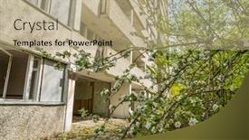  Presentation with pripyat - Audience pleasing slide deck consisting of chernobyl-zone-abandoned-houses backdrop and a coral colored foreground