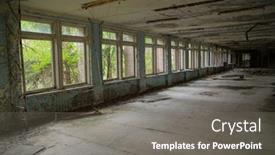  Presentation with pripyat - Slide set consisting of chernobyl zone abandoned room in the city of pripyat in ukraine exclusion zone background and a gray colored foreground