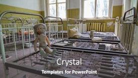  Presentation with chernobyl - Beautiful presentation theme featuring chernobyl-zone-school-premises backdrop and a dark gray colored foreground