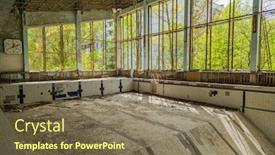  Presentation with pripyat - Audience pleasing slide deck consisting of chernobyl zone swimming pool in the city of pripyat in ukraine exclusion zone backdrop and a violet colored foreground