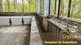  Presentation with pripyat - Slide deck enhanced with chernobyl-zone-swimming-pool background and a tawny brown colored foreground