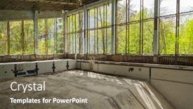  Presentation with pripyat - Presentation theme featuring chernobyl-zone-swimming-pool background and a gray colored foreground