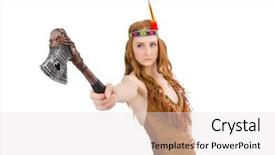  Presentation with indian woman bridal face - Slides featuring cherokee - indian woman with axes background and a lemonade colored foreground