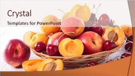  Presentation with apricot - Cool new presentation theme with cherries apricots - apricot peach and cherry fruit backdrop and a  colored foreground