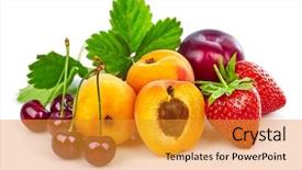  Presentation with green life - Presentation design enhanced with cherries apricots - berry mix with strawberry background and a gold colored foreground