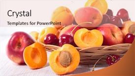  Presentation with apricot - Colorful presentation theme enhanced with cherries apricots - cherry peach and apricot backdrop and a lemonade colored foreground
