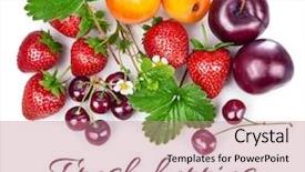  Presentation with green life - Beautiful slides featuring cherries apricots - fresh berries and fruits backdrop and a coral colored foreground