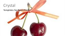  Presentation with gift - Audience pleasing theme consisting of cherries-as-a-gift backdrop and a  colored foreground