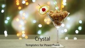  Presentation with sugar free - Cool new PPT theme with cherries free - glass with cube sugar backdrop and a mint green colored foreground