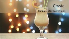  Presentation with sugar beverages - Slides enhanced with cherries free - glass with granulated sugar background and a coral colored foreground