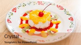  Presentation with kids bible - PPT theme having cherries free - panna cotta dessert for kids background and a coral colored foreground