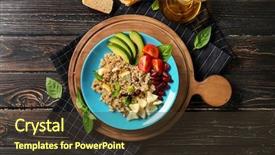  Presentation with quinoa - Cool new PPT theme with cherries free - vegetable salad with quinoa backdrop and a tawny brown colored foreground