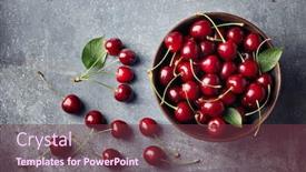  Presentation with bowl - Audience pleasing slide set consisting of cherries-in-a-small-bowl backdrop and a tawny brown colored foreground