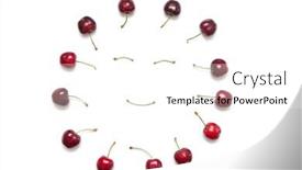  Presentation with face ain - Audience pleasing presentation design consisting of cherries-surrounding-smiley-face-made backdrop and a white colored foreground