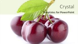  Presentation with leaves - PPT theme having cherries-with-leaves-isolated background and a yellow colored foreground