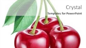  Presentation with clipping - PPT theme enhanced with cherries-with-leaves-on-white background and a  colored foreground