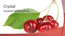 Presentation with cherry - Beautiful slide deck featuring cherry berries isolated on white backdrop and a white colored foreground