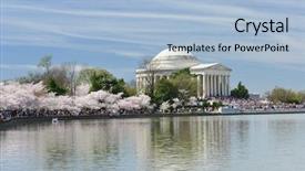  Presentation with memorial - Beautiful theme featuring cherry blossom festival - jefferson backdrop and a light blue colored foreground