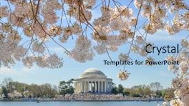 Presentation with memorial - Audience pleasing presentation theme consisting of cherry blossom festival - jefferson backdrop and a light blue colored foreground