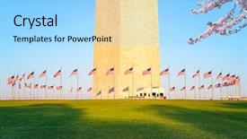  Presentation with cherry blossom - Slide set enhanced with cherry blossom near washington monument in washington dc background and a arctic colored foreground