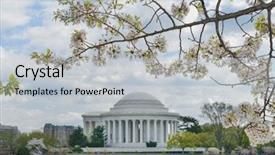  Presentation with cherry blossoms of tokyo - Audience pleasing theme consisting of cherry blossoms and jefferson memorial backdrop and a light gray colored foreground