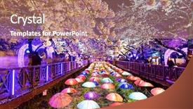  Presentation with cherry blossoms of tokyo - Slide deck consisting of cherry blossoms at night busan background and a coral colored foreground