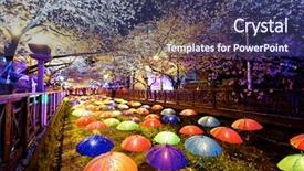  Presentation with night city - Amazing presentation having cherry blossoms at night busan backdrop and a ocean colored foreground