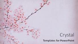  Presentation with vintage paper - PPT theme having cherry-blossoms-on-tree background and a sky blue colored foreground