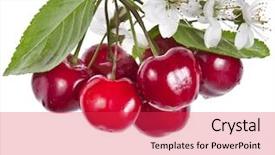  Presentation with cherry - Theme with cherry branch with spring flower background and a red colored foreground