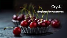  Presentation with cherry - Theme with cherry in a chocolate tart background and a black colored foreground