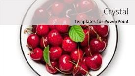  Presentation with berries - Colorful slide deck enhanced with cherry-in-bowl-fresh-summer backdrop and a white colored foreground