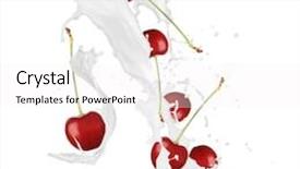  Presentation with milk splash - Amazing slide deck having cherry in milk splash over white backdrop and a white colored foreground