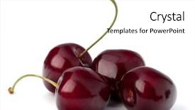  Presentation with blank whiteboard isolated on white - Theme having cherry isolated on white background background and a white colored foreground