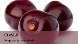  Presentation with cherry - Theme enhanced with cherry isolated on white background background and a tawny brown colored foreground