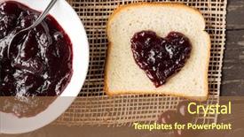  Presentation with snack - Beautiful PPT layouts featuring cherry jam and toast with heart for snack backdrop and a tawny brown colored foreground